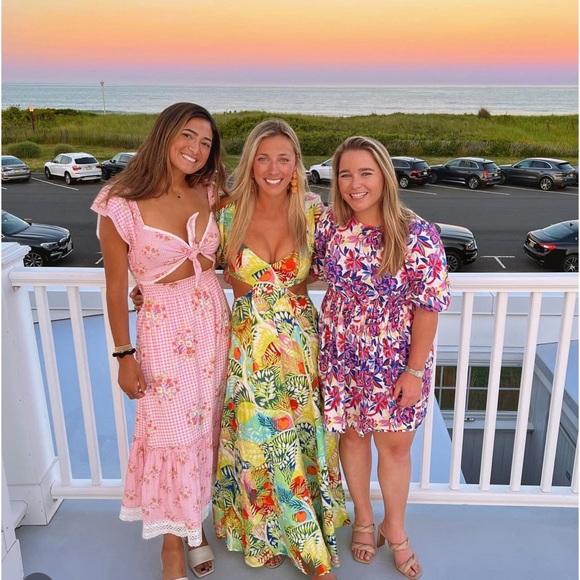 Colorful Tropical Print Dress - Picture 2 of 3